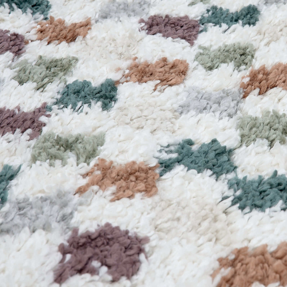 Moodi Shaggy Multicolour Rug, tartan design, high & fluffy pile | THE RUGS