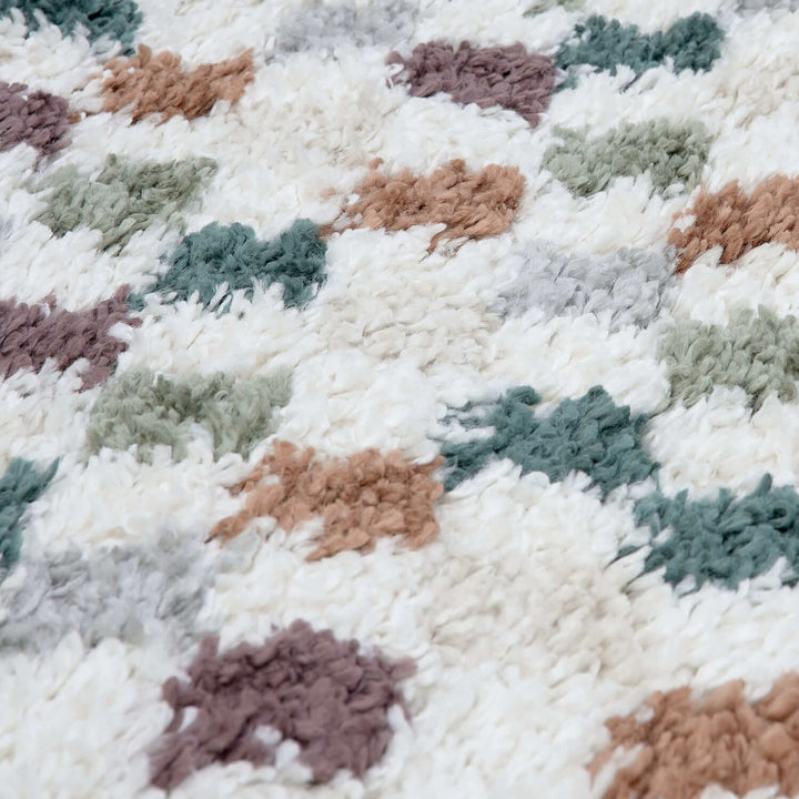 Moodi Shaggy Multicolour Rug, tartan design, high & fluffy pile | THE RUGS