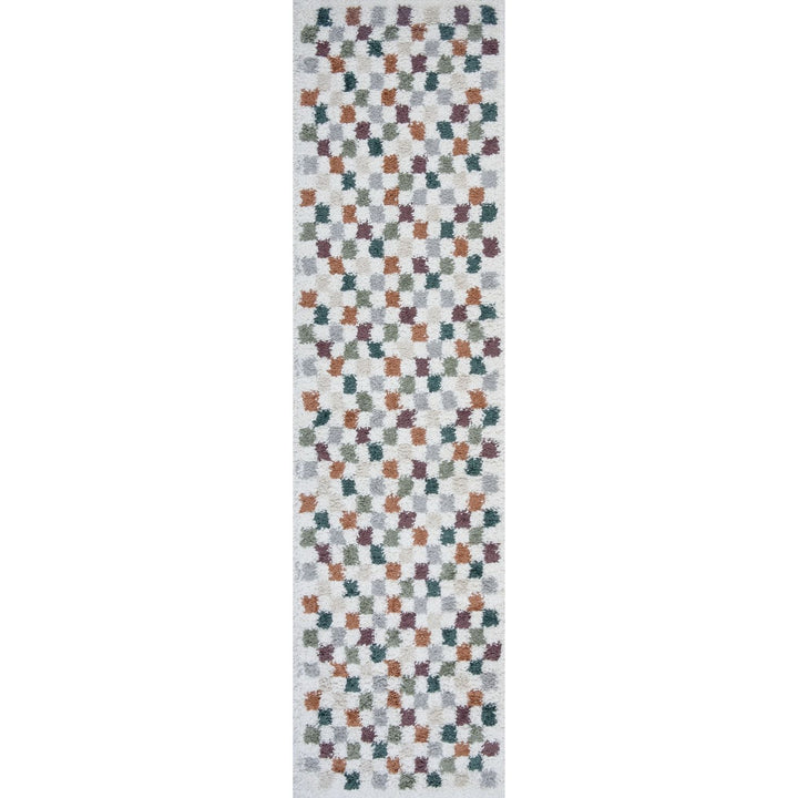Moodi Shaggy Multicolour Rug, tartan design, high & fluffy pile | THE RUGS