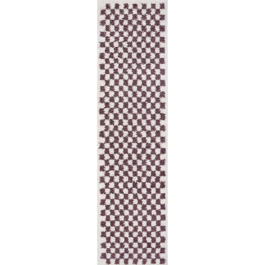 Moodi Shaggy Purple Rug, tartana design, Easy maintenance | THE RUGS