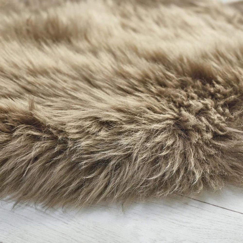 Genuine Khaki/Taupe Sheepskin Faux Fur Rug – The Rugs