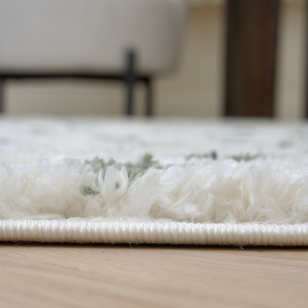 Moodi Shaggy Green Rug, Dots design, Underfloor heating | THE RUGS