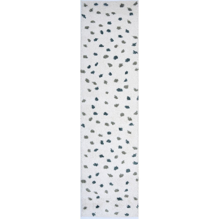 Moodi Shaggy Green Rug, Dots design, Underfloor heating | THE RUGS