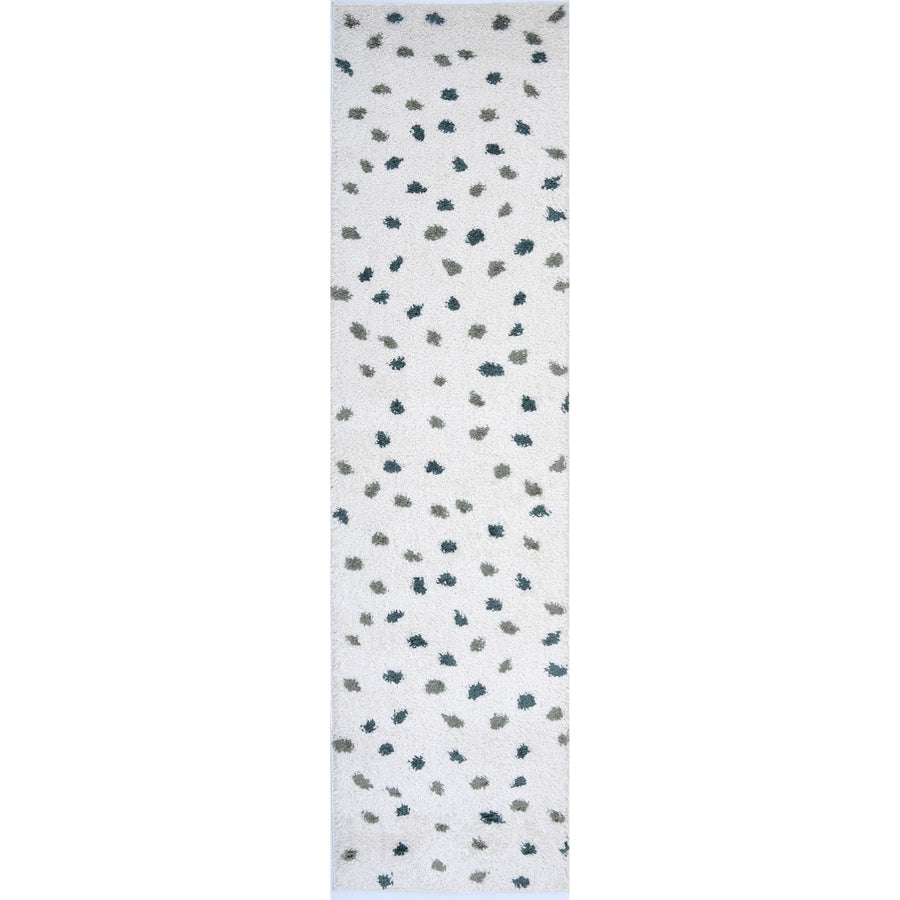 Moodi Shaggy Green Rug, Dots design, Underfloor heating | THE RUGS