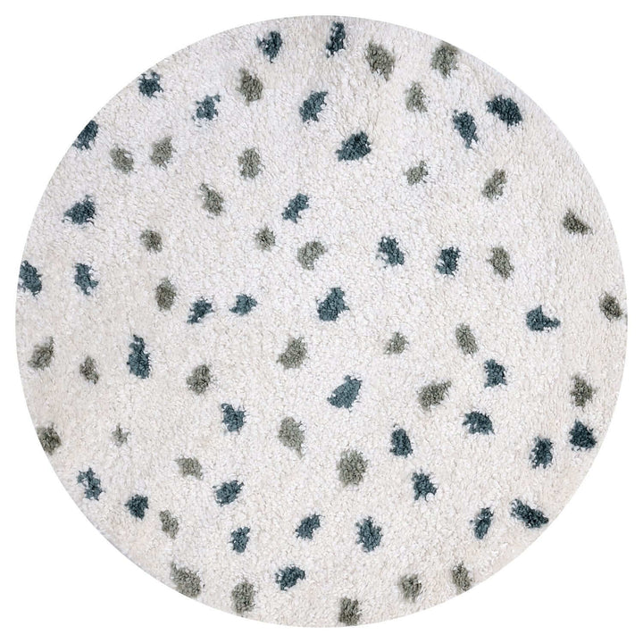 Moodi Shaggy Green Rug, Dots design, Underfloor heating | THE RUGS
