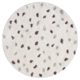 Moodi Shaggy Grey/Purple Rug, dots design, underfloor heating rug | THE RUGS