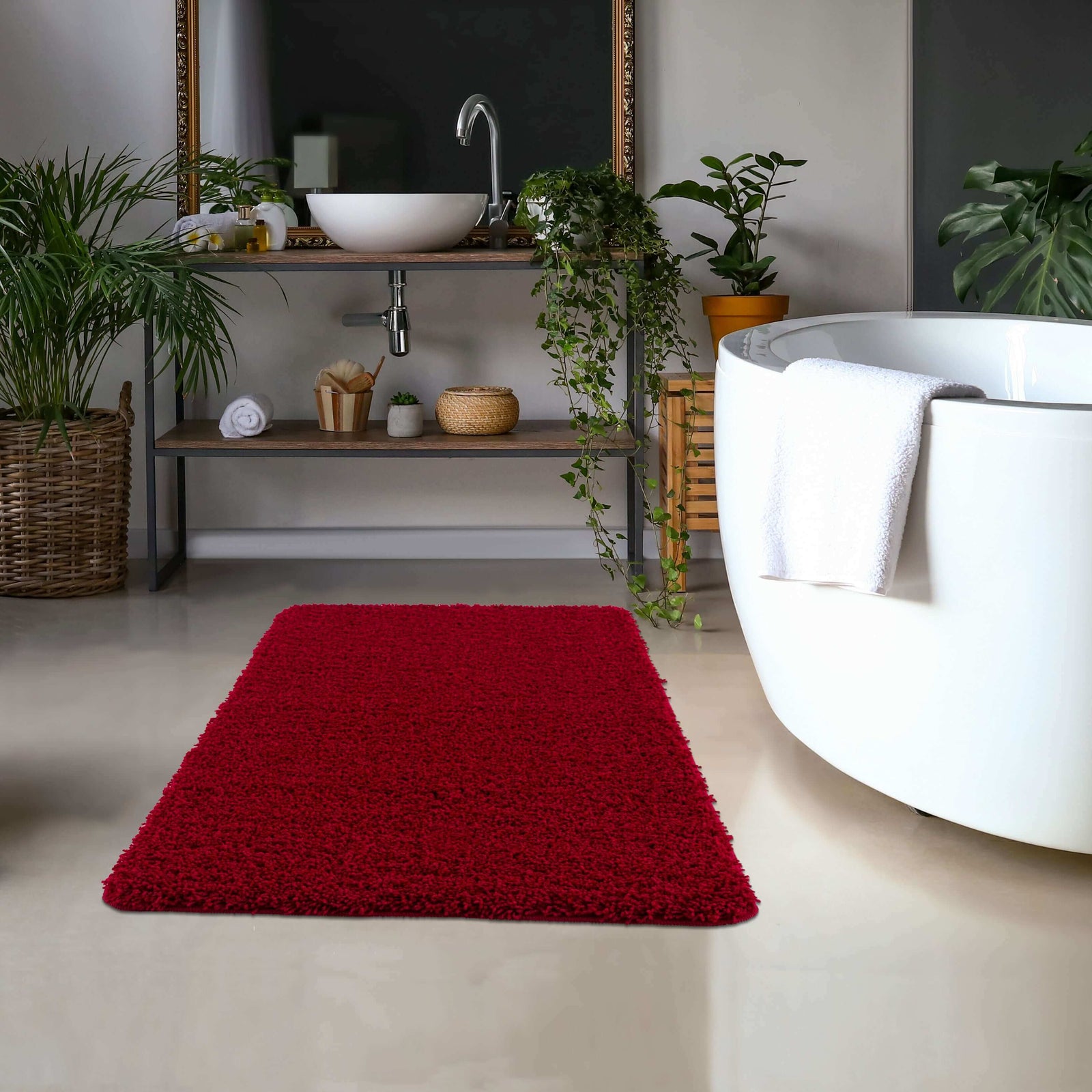 Shop Washable Red Shaggy Rug | 100% British Design |The Rugs