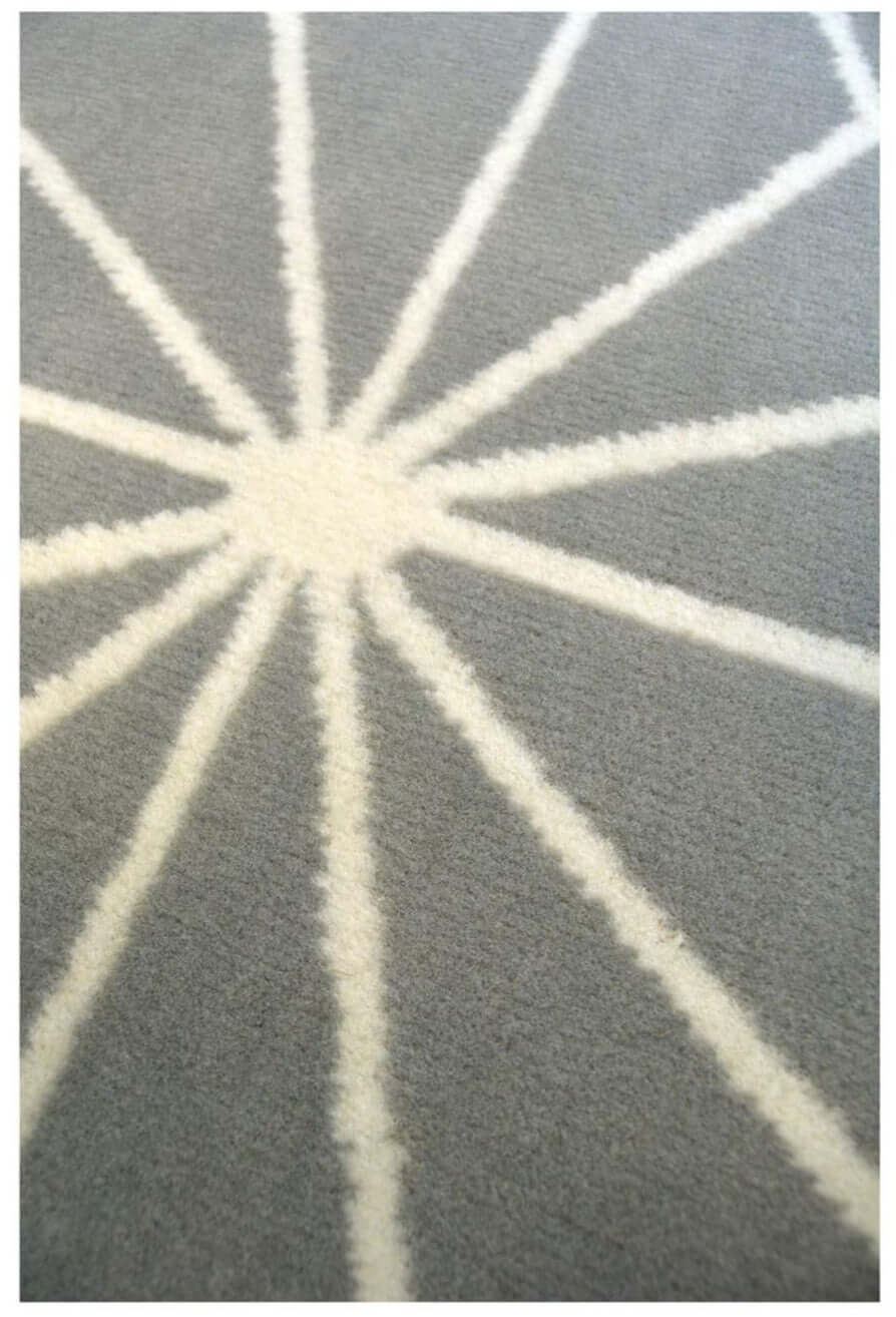 Maestro Collection Star Design Rug in Grey