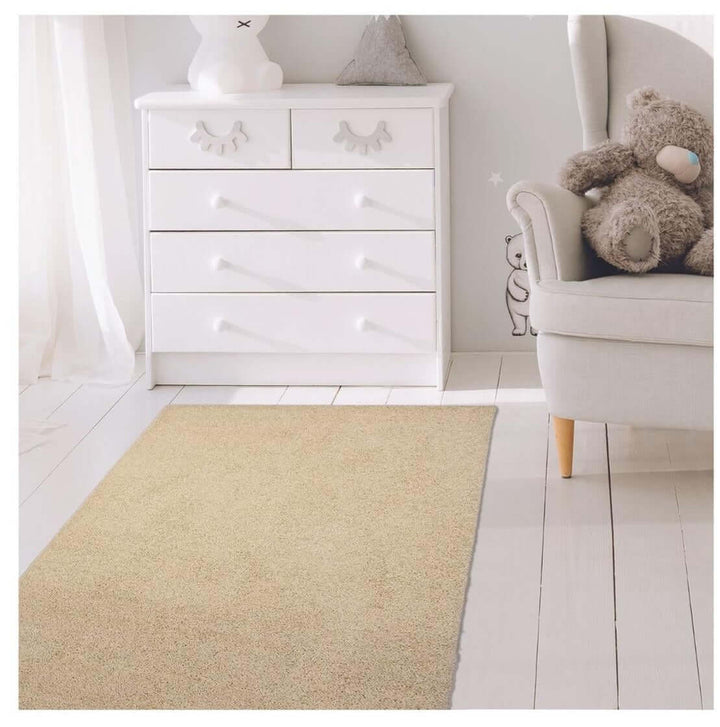 Fiji Sugar White Washable Solid Shaggy Rug