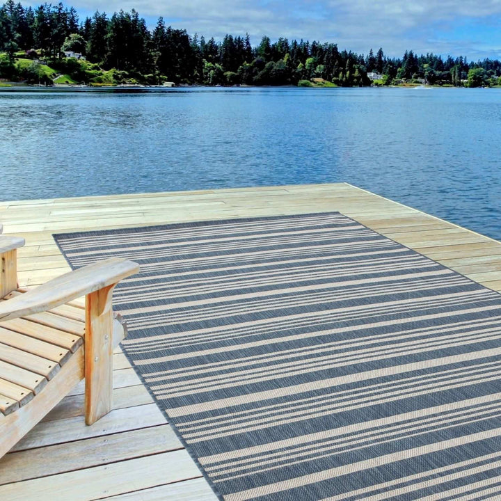 Striped Design Outdoor Rug for Garden | The Rugs