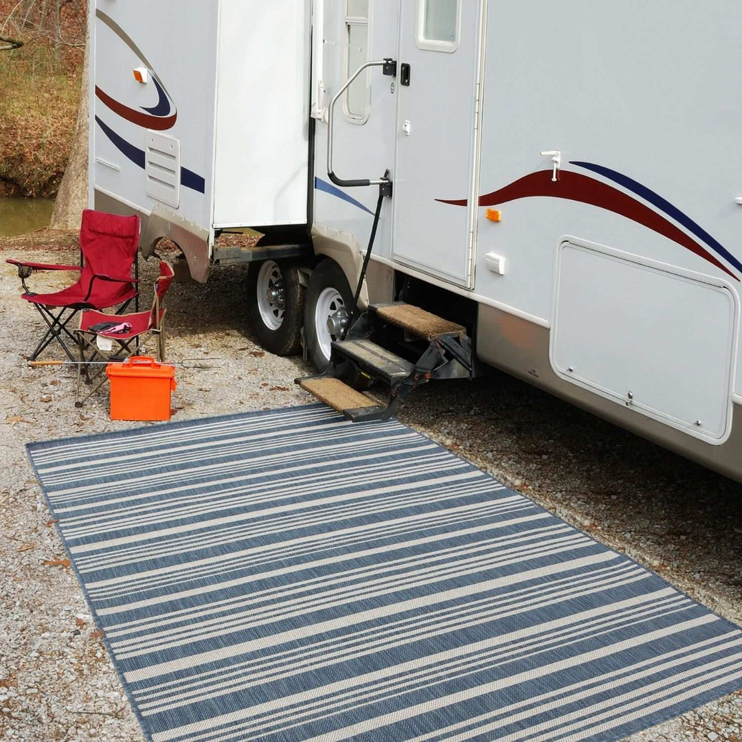 Striped Design Outdoor Rug for Garden | The Rugs