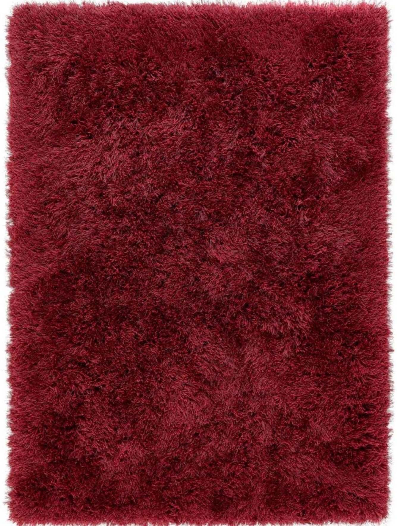 Extravagance Wine Red Shaggy Rug | Luxurious 60's Glamour