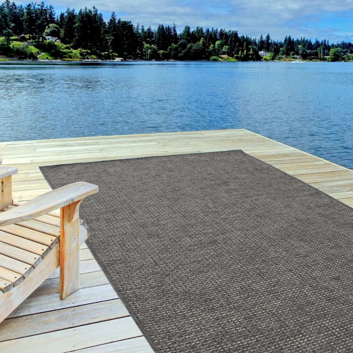 Dark Grey Outdoor Rug for Patio & Garden | The Rugs