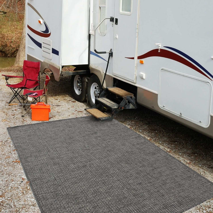 Dark Grey Outdoor Rug for Patio & Garden | The Rugs