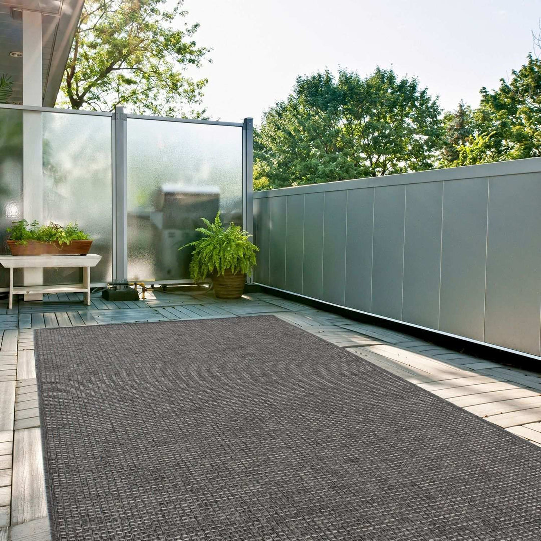 Dark Grey Outdoor Rug for Patio & Garden | The Rugs
