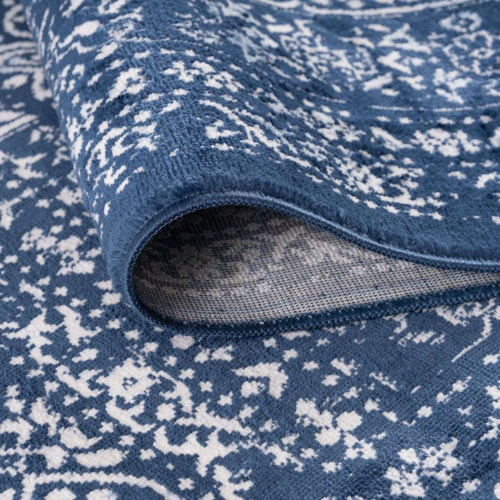 Living Room Rug Vintage Design In Blue