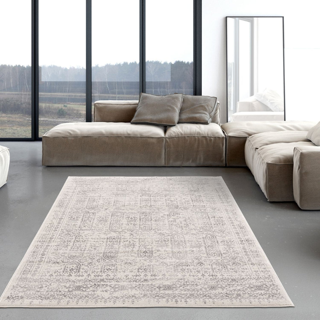 Living Room Rug Vintage Design In Cream