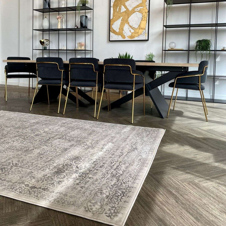 Living Room Rug Vintage Design In Cream