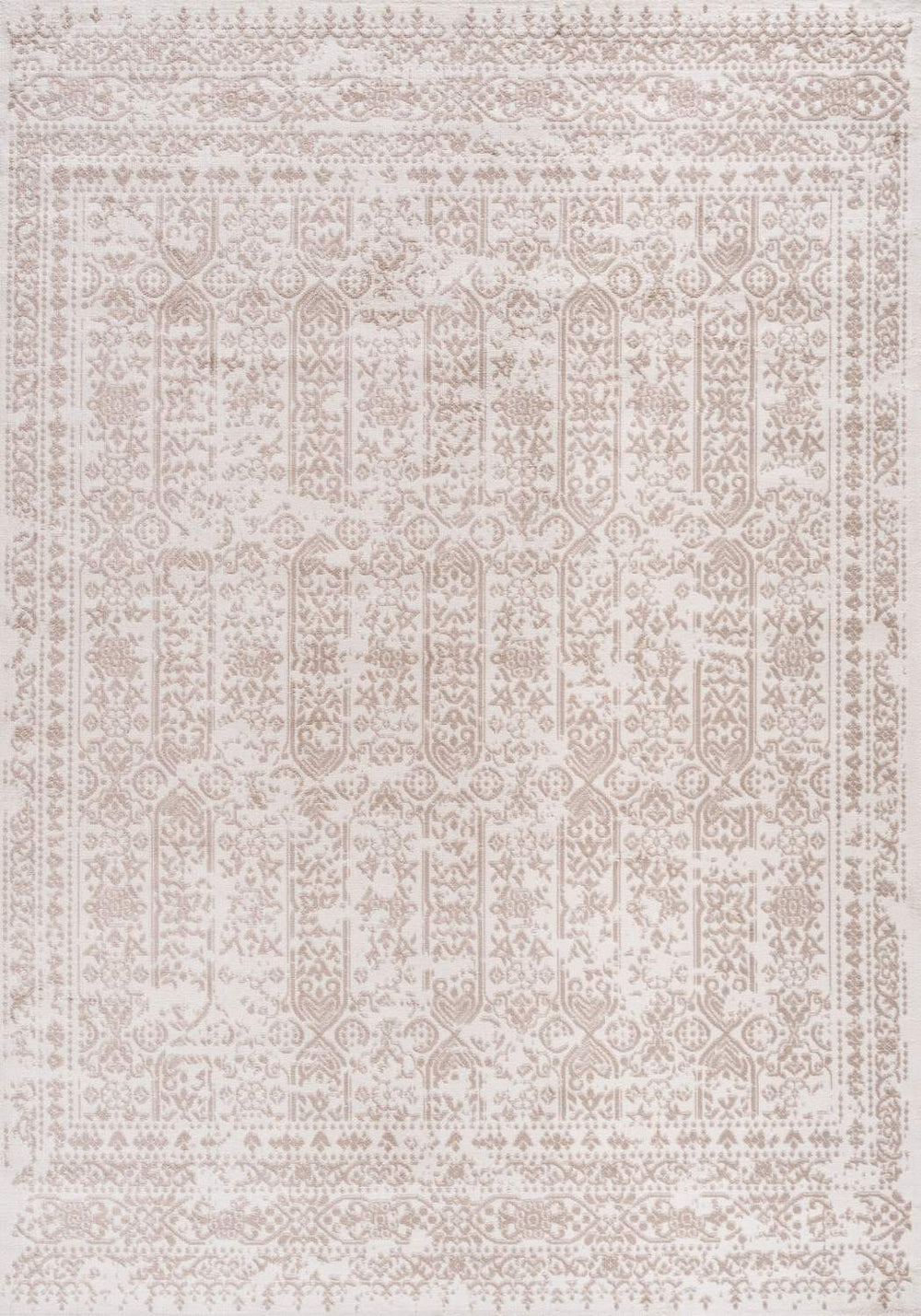 Living Room Rug Vintage Design In Cream and Beige