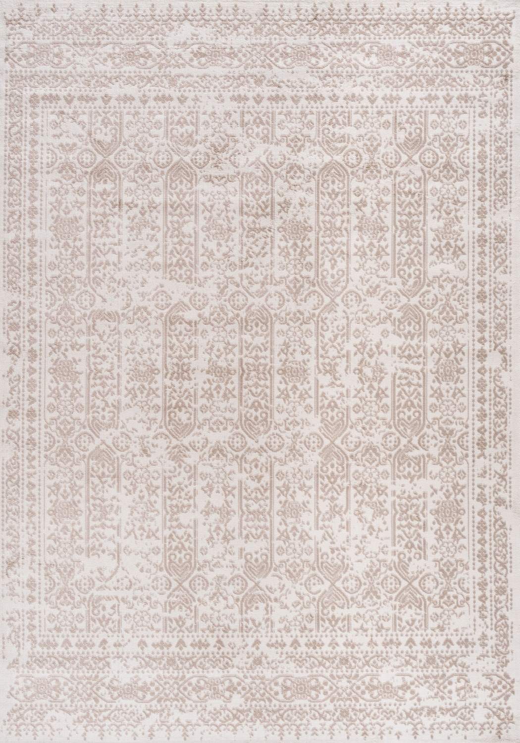 Living Room Rug Vintage Design In Cream and Beige