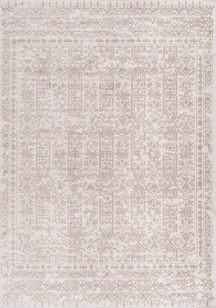 Living Room Rug Vintage Design In Cream and Beige