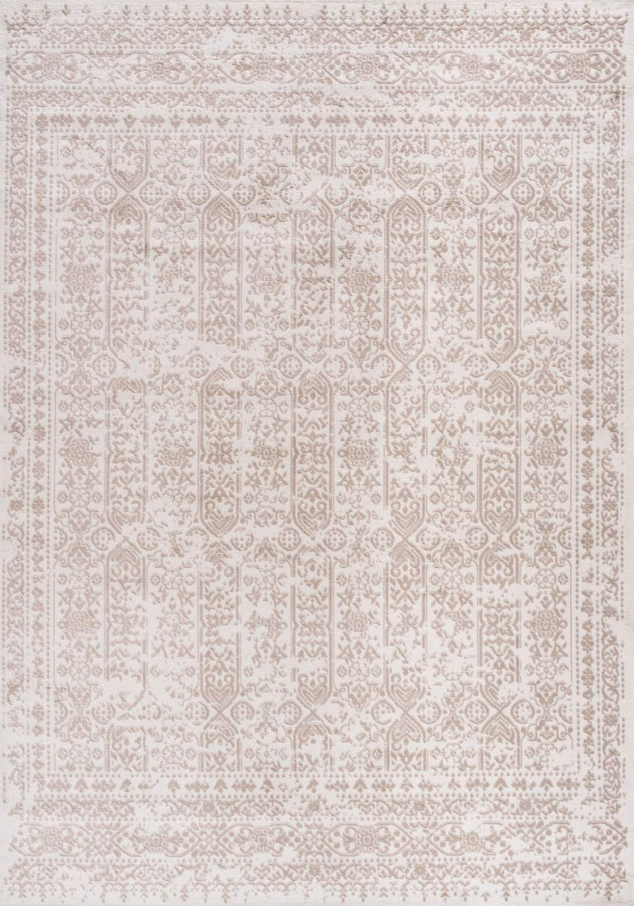 Living Room Rug Vintage Design In Cream and Beige
