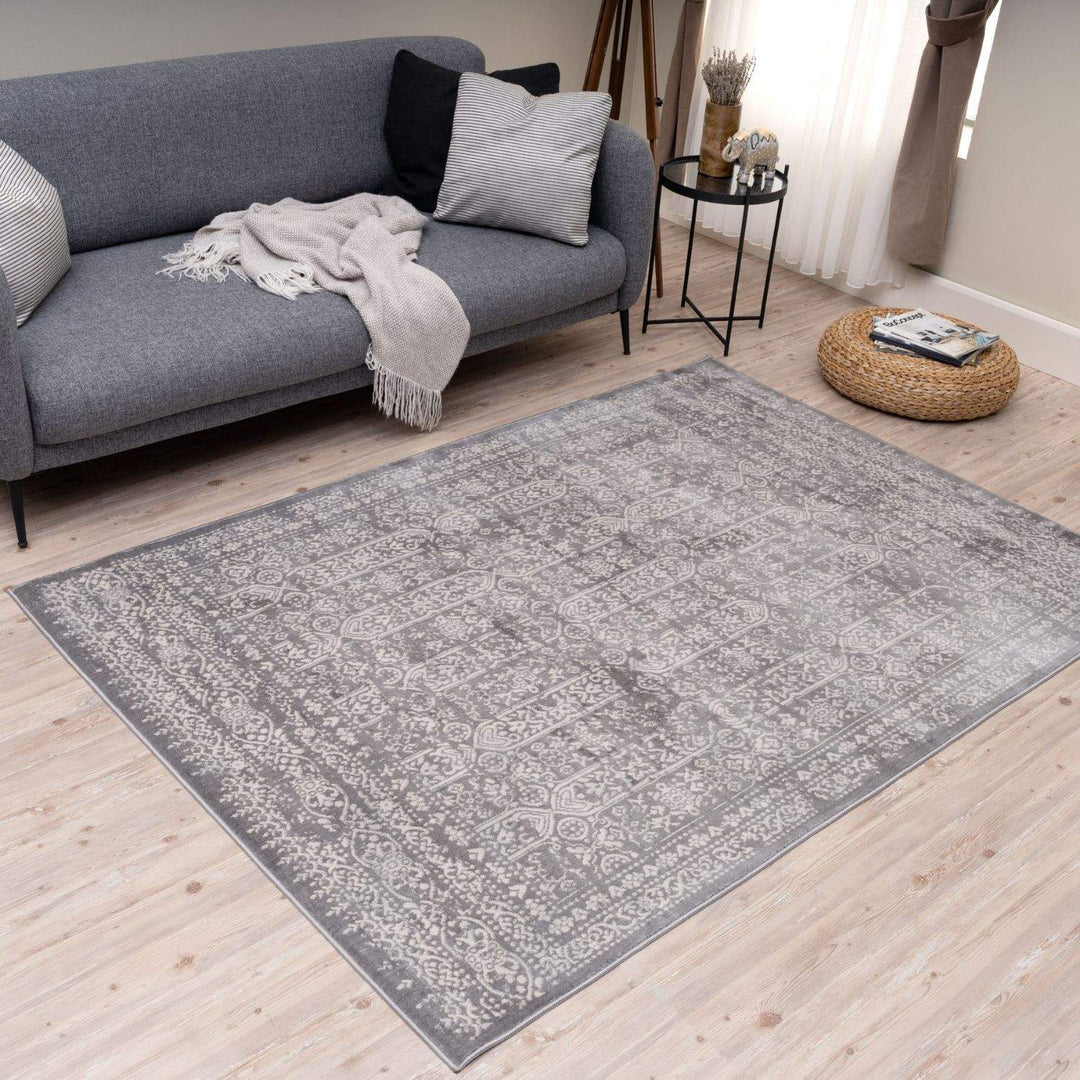 Living Room Rug Vintage Design In Grey