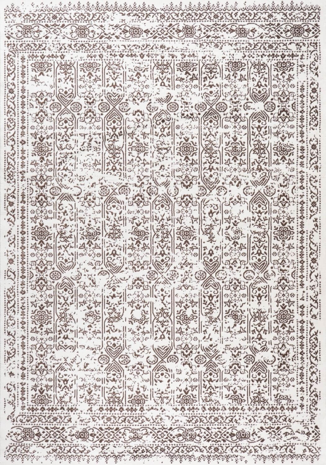 Montana Vintage Cream Brown Rug, Easy To Clean, Stain-Resistant, Fade-Resistant, Jute backing | The Rugs