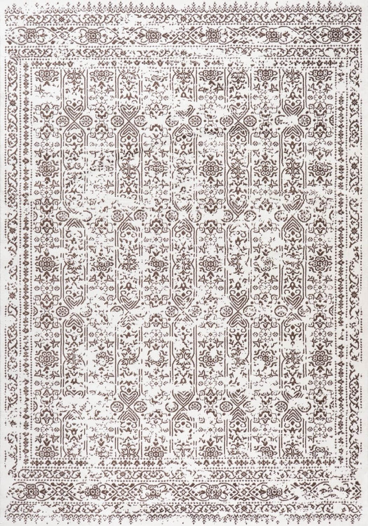 Montana Vintage Cream Brown Rug, Easy To Clean, Stain-Resistant, Fade-Resistant, Jute backing | The Rugs