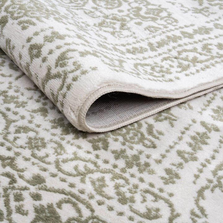 Montana Vintage Cream Green Rug, Effortless Upkeep, stain-resistant, fade-resistant, eco-friendly | The Rugs