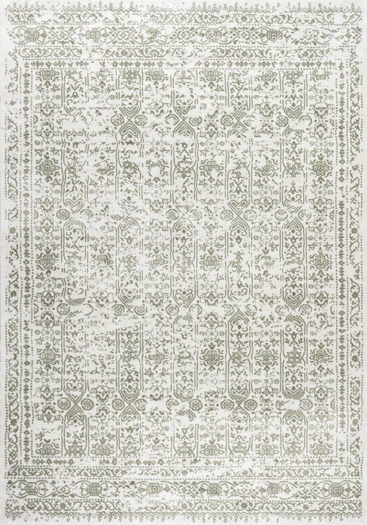 Montana Vintage Cream Green Rug, Effortless Upkeep, stain-resistant, fade-resistant, eco-friendly | The Rugs
