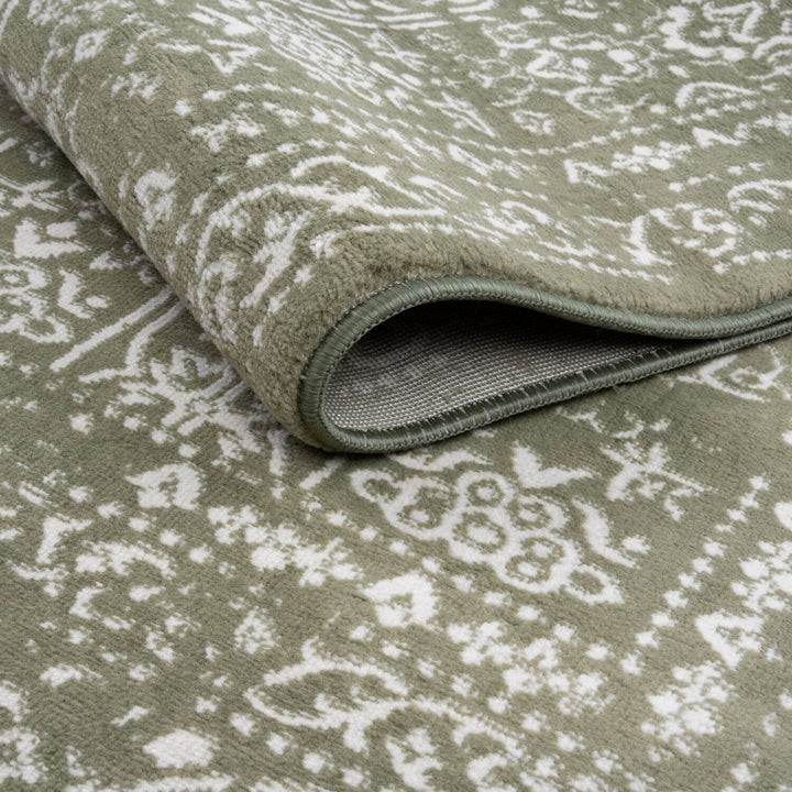 Montana Vintage Green Rug, Effortless Upkeep, stain-resistant, fade-resistant, eco-friendly | The Rugs