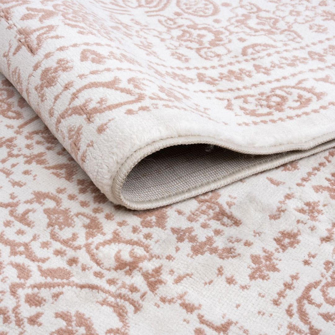 Montana Vintage Cream Rose Rug, Easy To Clean, Stain-Resistant, Fade-Resistant, Jute backing | The Rugs