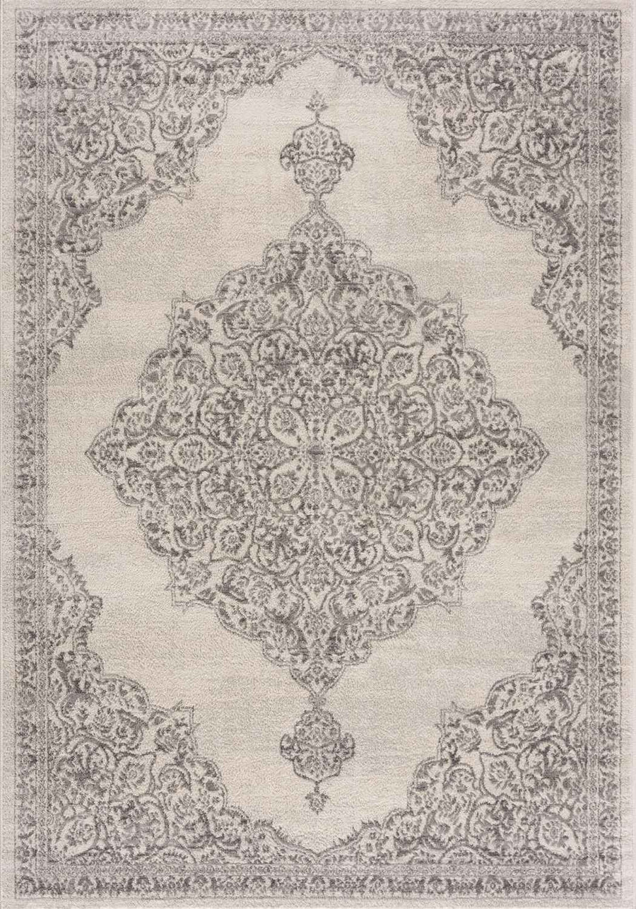 Montana Grey color rug, modern and vintage block design
