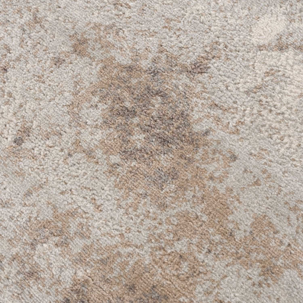 Abstract Design Living Room Rug in Brown has a deep soft