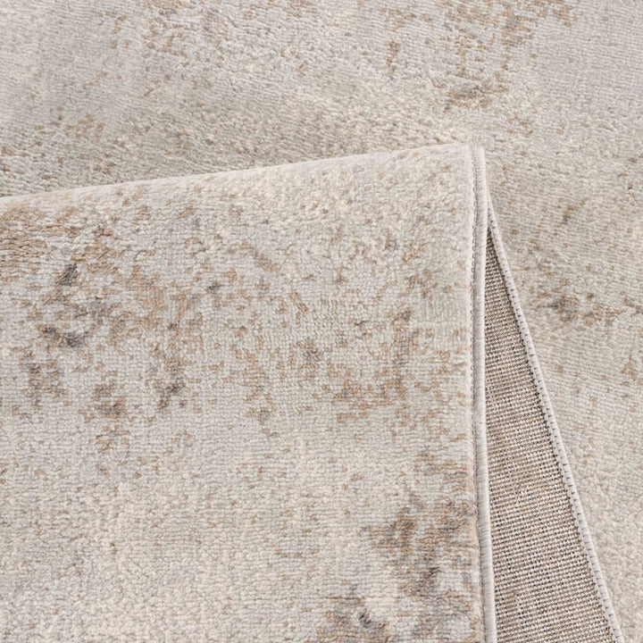 Abstract Design Living Room Rug in Brown has a deep soft