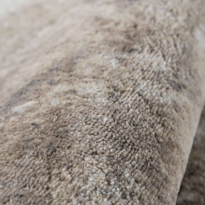 Abstract Design Living Room Rug in Brown has a deep soft