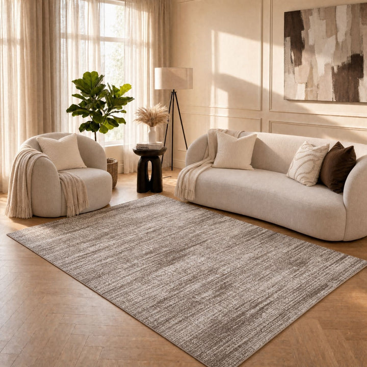 Montana Abstract Brown Rug non-shedding, easy to clean, eco-friendly | The Rugs
