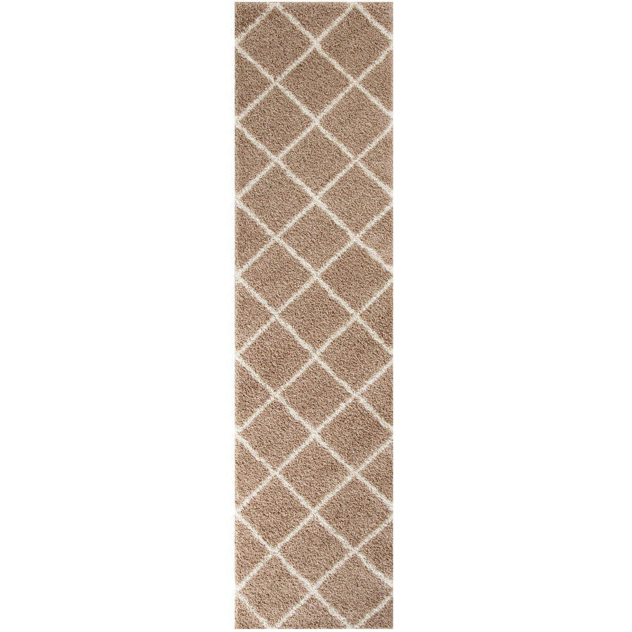 The Rugs Area Rug - Modern Luxury Shaggy Rug Geometric Beige