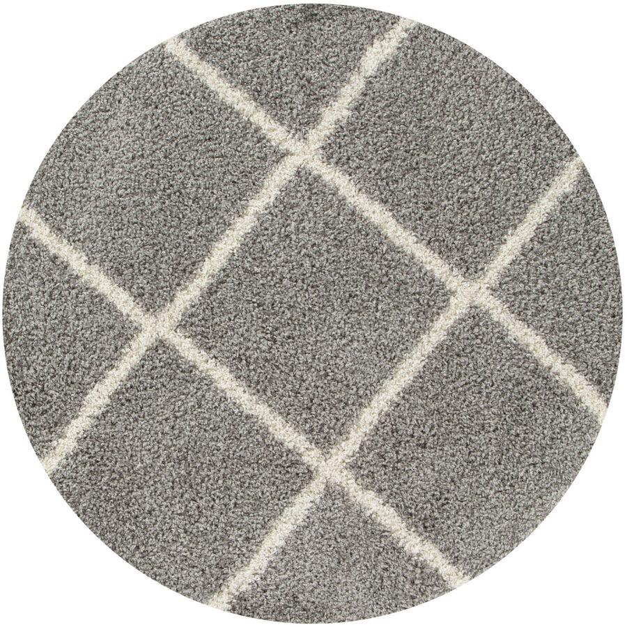 The Rugs Area Rug - Modern Luxury Shaggy Rug Geometric Grey