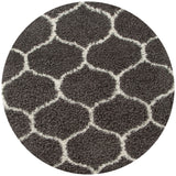 The Rugs Area Rug - Modern Luxury Shaggy Rug Trellis Dark Grey