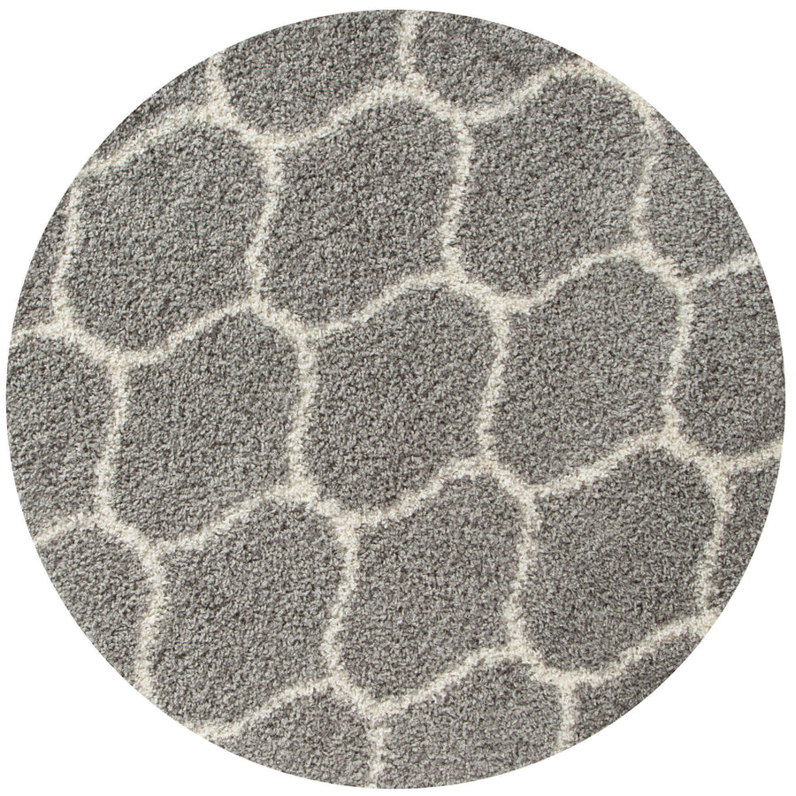 The Rugs Area Rug - Modern Luxury Shaggy Rug Trellis Grey