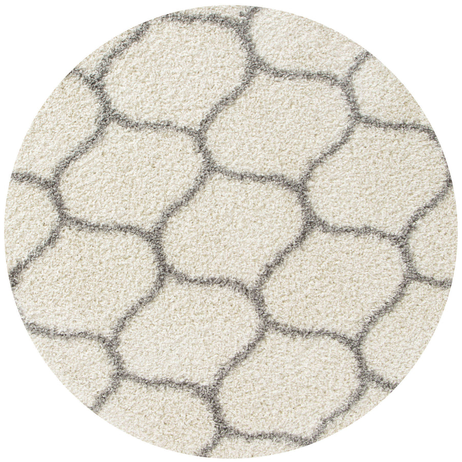 The Rugs Area Rug - Modern Luxury Shaggy Rug Trellis Ivory