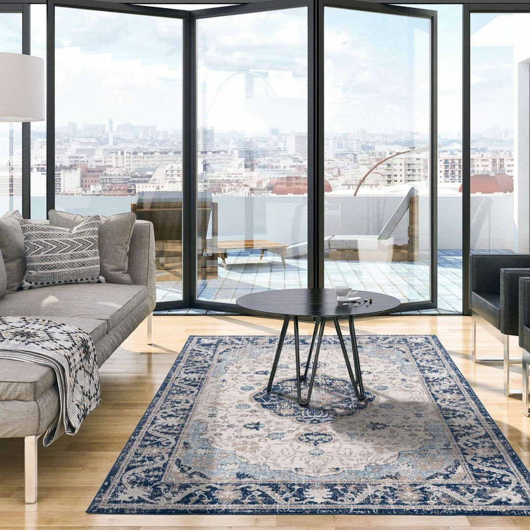 Living Room Oriental Rug in Blue