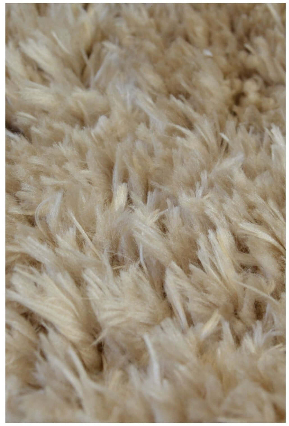 Solid Design Shaggy Rug for Living Room in Natural