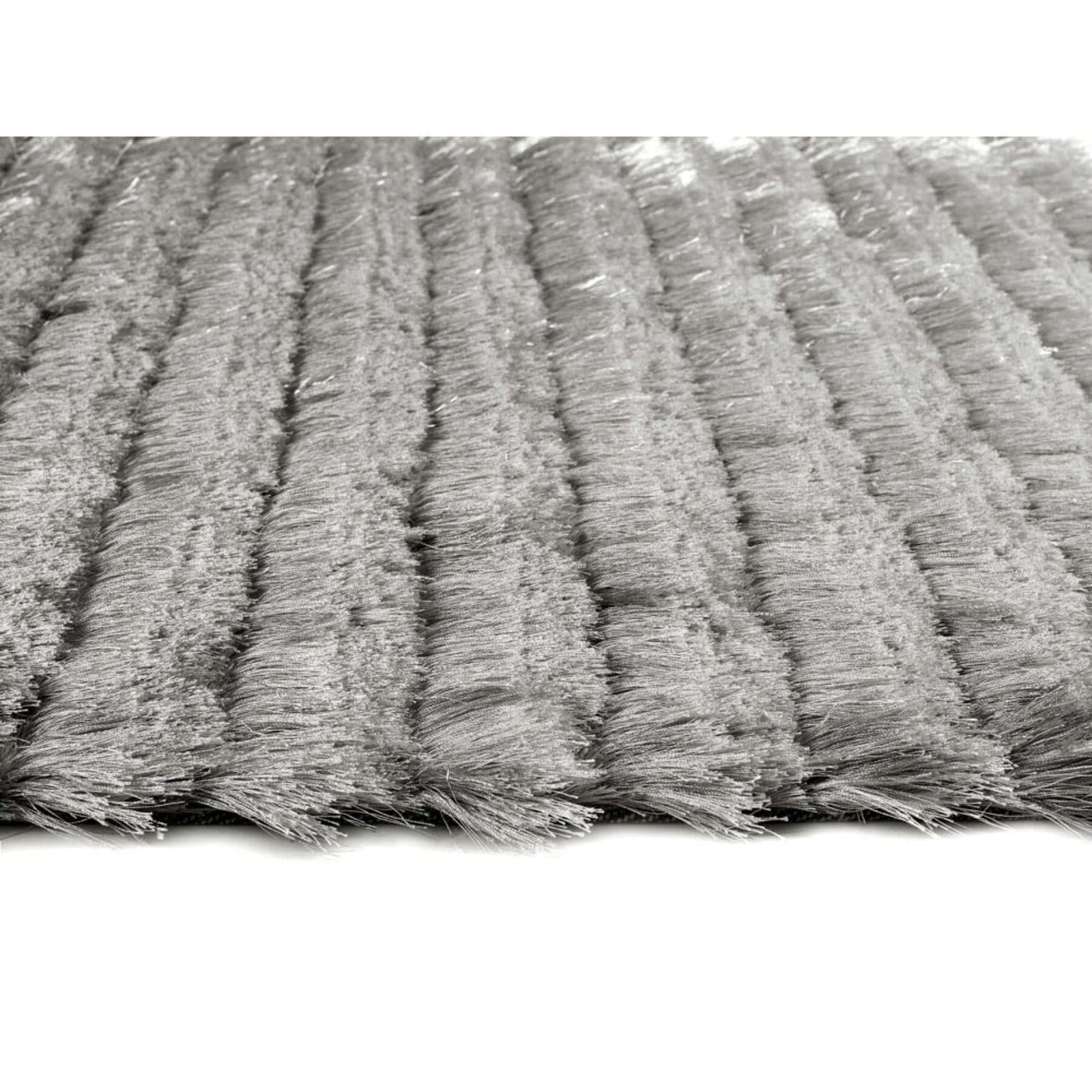 Carved Glamour Silver Grey Shaggy Rug – The Rugs