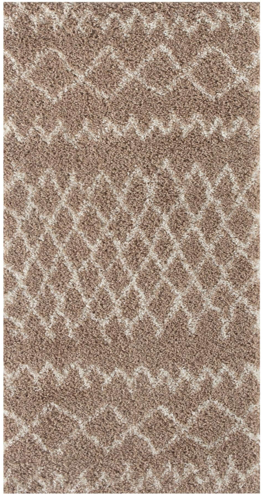 The Rugs Area Rug - Modern Luxury Shaggy Rug Diamond Beige