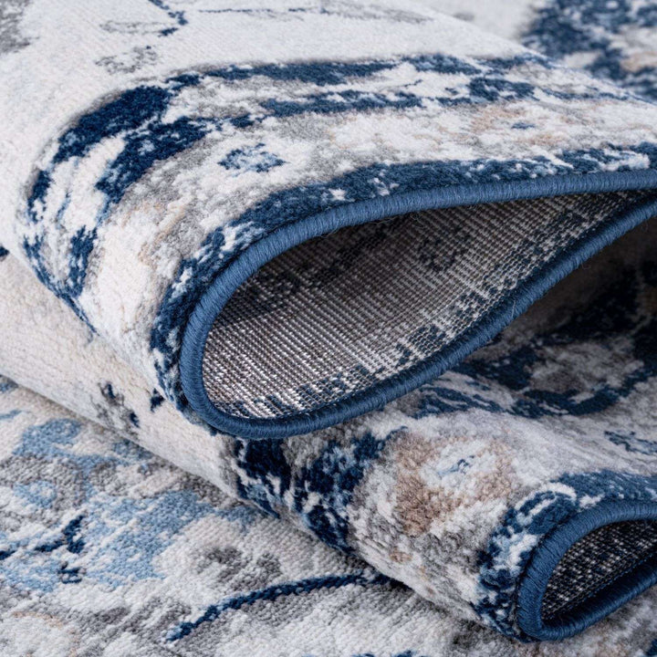 Living Room Rug Moroccan Design In Blue