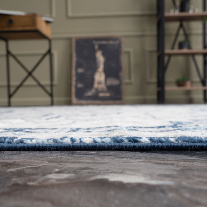 Living Room Rug Moroccan Design In Blue