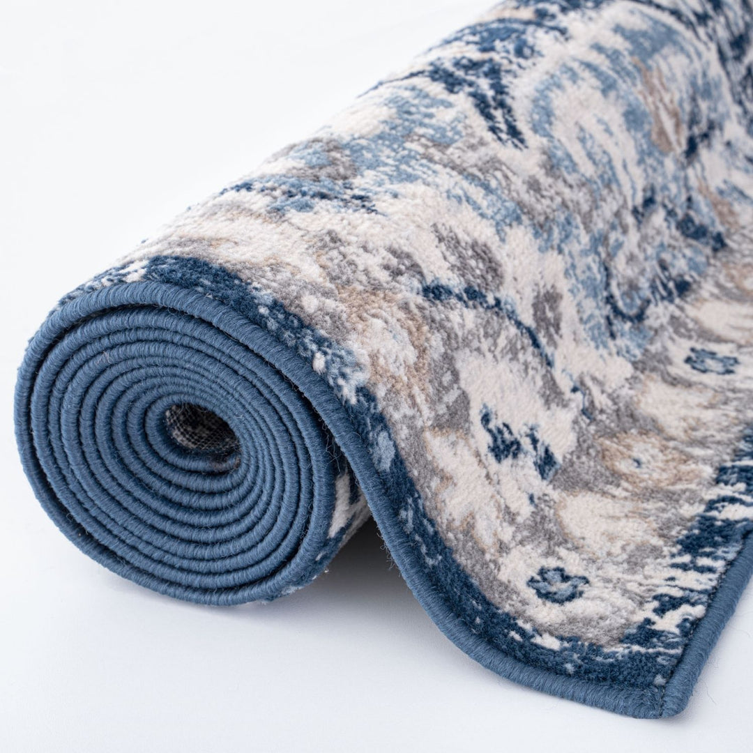 Living Room Rug Moroccan Design In Blue